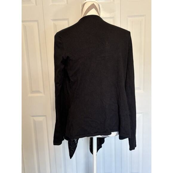 Boston Proper Open Black Sequins Cardigan Sweater Medium Dressy Fancy Special - Picture 3 of 6